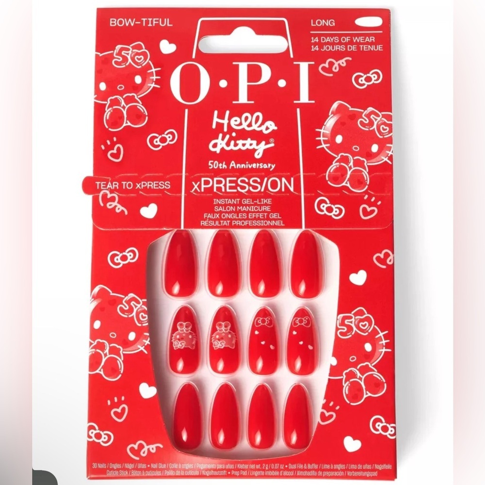 O.P.I Hello Kitty xPress/On Instant Gel-Like Press On's Long
